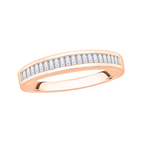 KATARINA 1/4 cttw Baguette Cut Diamond Channel Set Anniversary Ring