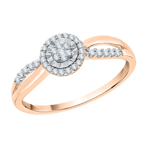 KATARINA 1/6 cttw Diamond Bypass Infinity Halo Ring