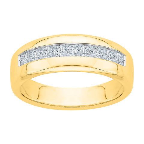 KATARINA 1 cttw Princess Cut Diamond Channel Set Men's Ring