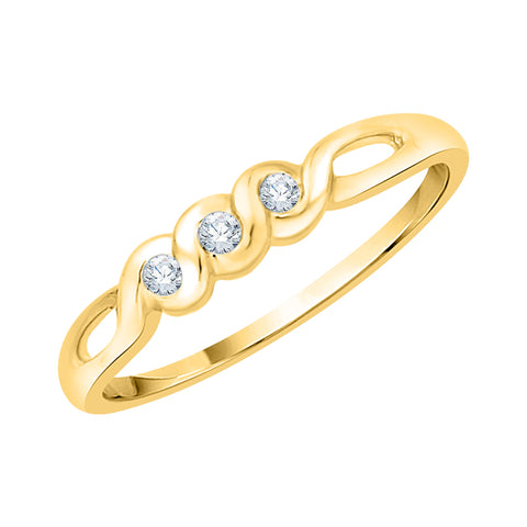 KATARINA 1/20 cttw Three Diamond Swirl Ring