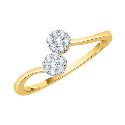 KATARINA 1/5 cttw Diamond Bypass Cluster Ring