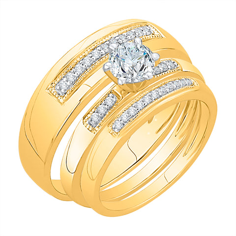 KATARINA 2/3 cttw Diamond Solitaire Bridal Trio Set