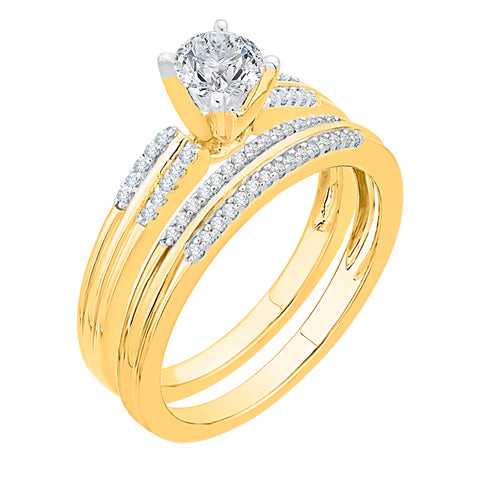 KATARINA 2/3 cttw Diamond Two Row Bridal Set