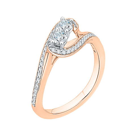 KATARINA Diamond Bypass Swirl Fashion Ring (1/3 cttw)