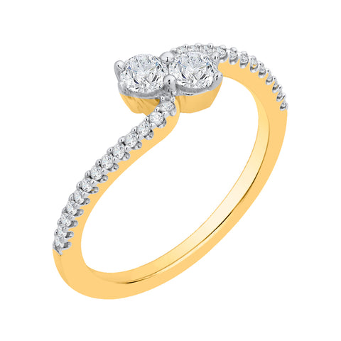 KATARINA Diamond Curved Fashion Ring (3/8 cttw)