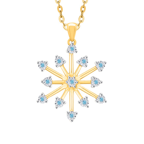KATARINA 1/20 cttw Natural Gemstone Miracle Plate Snowflake Pendant Necklace