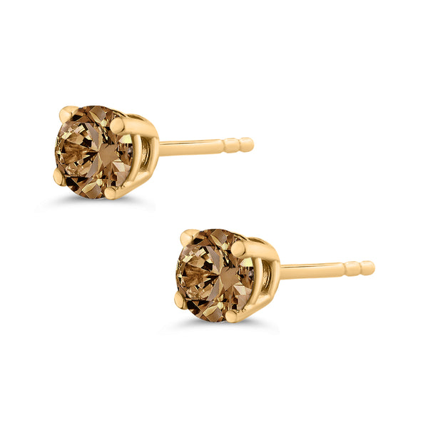 nuts　Briesta Champagne Diamond Amazon.com: Brown Round Brilliant Cut Diamond Earring Studs