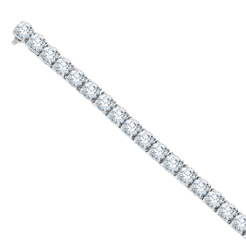 KATARINA Prong Set Lab Grown Diamond Tennis Bracelet in 14K White Gold (10 cttw, G-H, SI)
