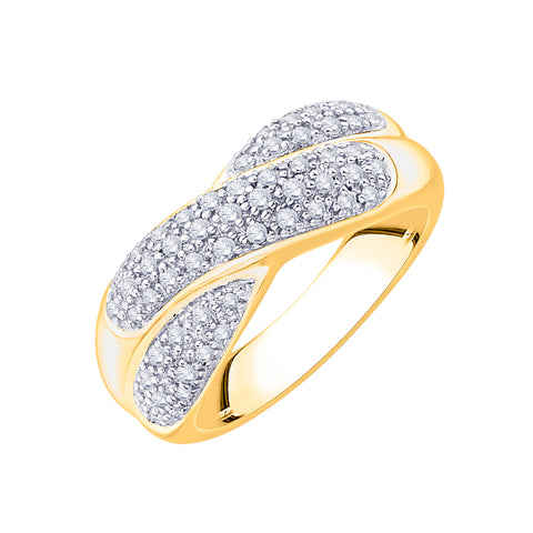 KATARINA Prong Set Diamond Criss Cross Fashion Ring (3/8 cttw)