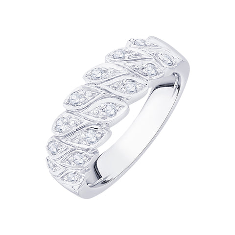 KATARINA Leaf Shape Prong Set Diamond Fashion Ring (1/4 cttw)