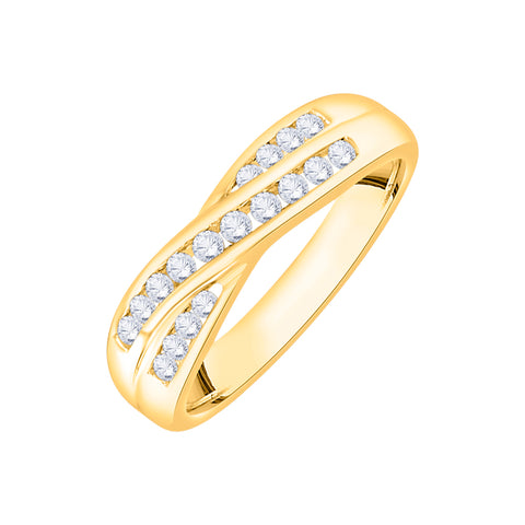 KATARINA Channel Set Diamond Twisted Fashion Ring (1/3 cttw)
