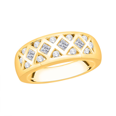 KATARINA Round and Princess Cut Diamond Fashion Ring (1/2 cttw)