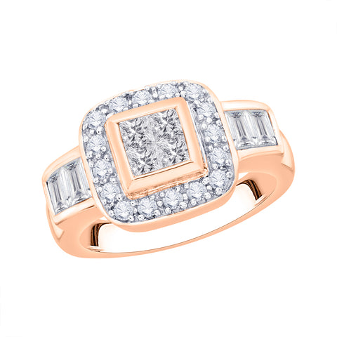 KATARINA Round, Baguette and Princess Cut Diamond Anniversary Ring (1 1/4 cttw)
