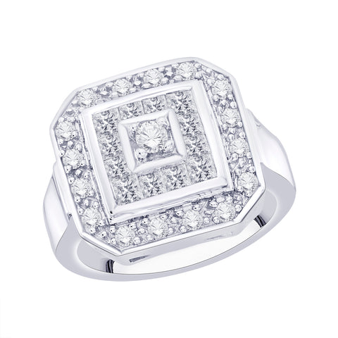 KATARINA Round and Princess Cut Diamond Fashion Ring (1 cttw)