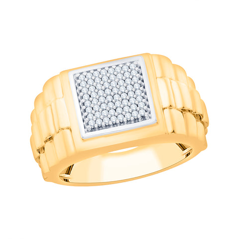 KATARINA 1/3 cttw Prong Set Diamond Cluster Men's Ring