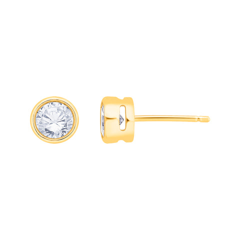 KATARINA 1/8 cttw Bezel Set Diamond Stud Earrings