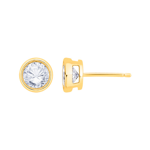 KATARINA 1/2 cttw Bezel Set Diamond Stud Earrings