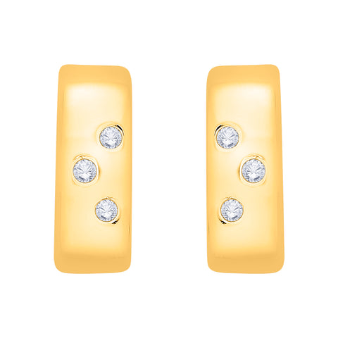 KATARINA 1/10 cttw Bezel Set Diamond Huggie Earrings