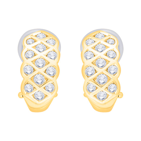 KATARINA 1 cttw Bezel Set Diamond Hoop Earrings