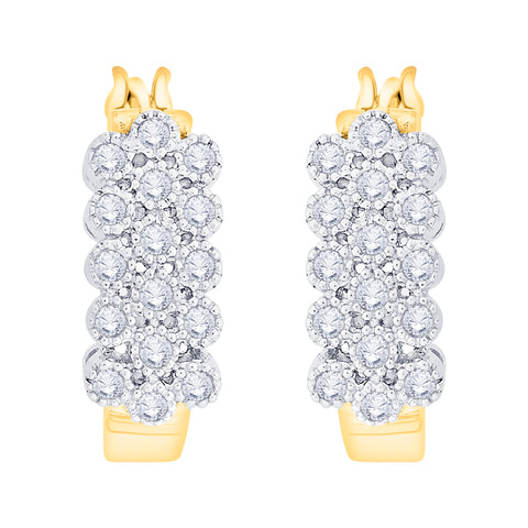 KATARINA 1/2 cttw Bezel Set Diamond Hoop Earrings