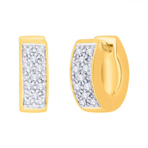 KATARINA 1/4 cttw Prong Set Diamond Huggie Earrings
