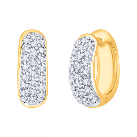 KATARINA 3/8 cttw Prong Set Diamond Huggie Earrings