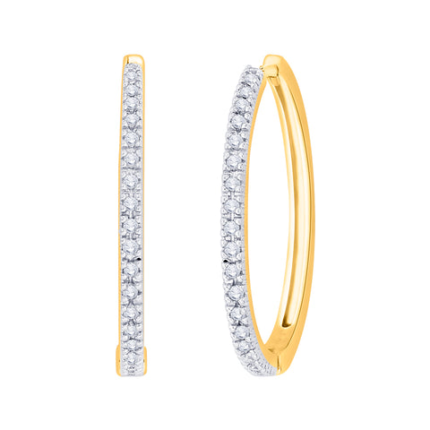 KATARINA 1/5 cttw Prong Set Diamond Hoop Earrings