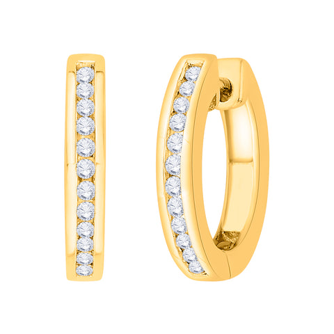 KATARINA 1/4 cttw Channel Set Diamond Hoop Earrings