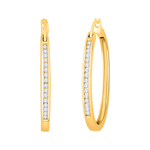 KATARINA 1/4 cttw Channel Set Diamond Hoop Earrings