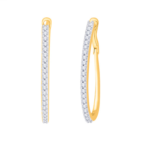 KATARINA 1/2 cttw Prong Set Diamond Hoop Earrings