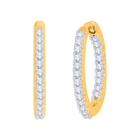 KATARINA 1/2 cttw Prong Set Diamond Hoop Earrings