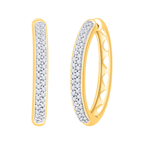 KATARINA 1/2 cttw Prong Set Diamond Hoop Earrings