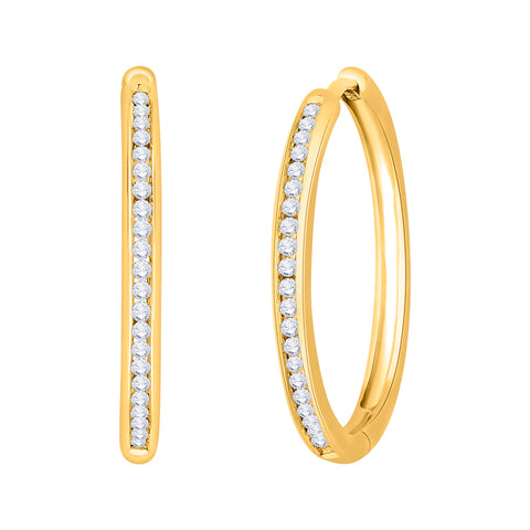 KATARINA 1/2 cttw Prong Set Diamond Hoop Earrings