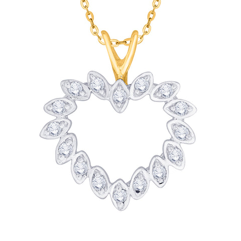 KATARINA 1/6 cttw Prong Set Diamond Heart Pendant Necklace