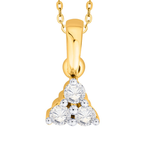 KATARINA 1/4 cttw Prong Set Three Stone Diamond Pendant Necklace