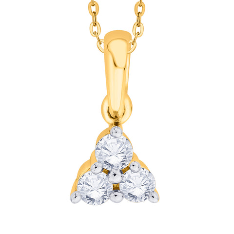KATARINA 1/2 cttw Prong Set Three Stone Diamond Pendant Necklace