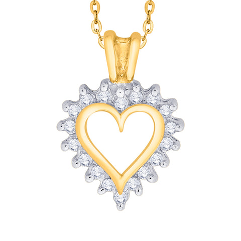 KATARINA 1/6 cttw Prong Set Diamond Heart Pendant Necklace