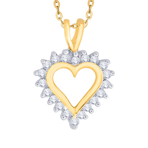 KATARINA 1/4 cttw Prong Set Diamond Heart Pendant Necklace