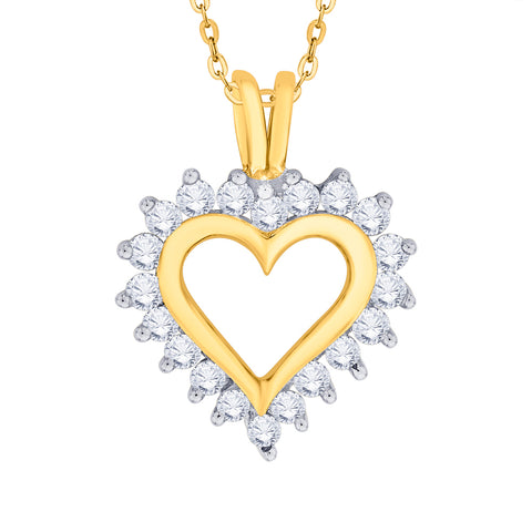 KATARINA 1/2 cttw Prong Set Diamond Heart Pendant Necklace