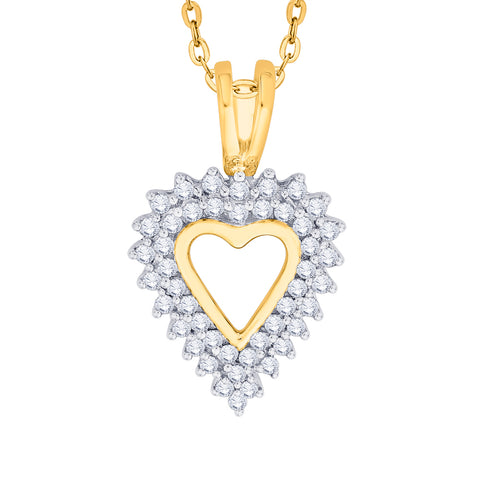KATARINA 1 cttw Prong Set Diamond Heart Pendant Necklace