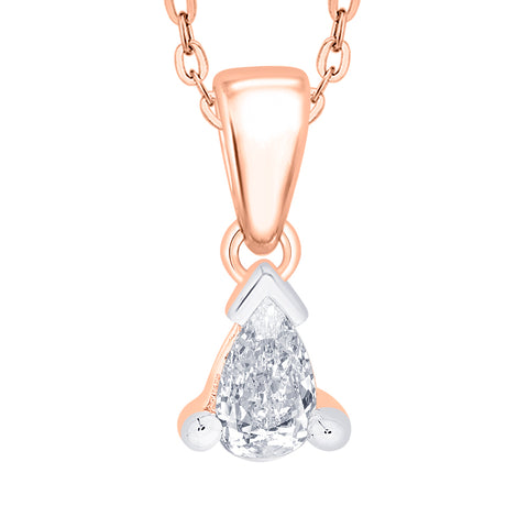 KATARINA Pear Shaped Diamond Solitaire Pendant Necklace (1/8 cttw)