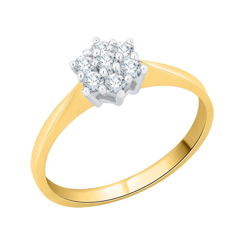 KATARINA 1/4 cttw Prong Set Diamond Floral Ring
