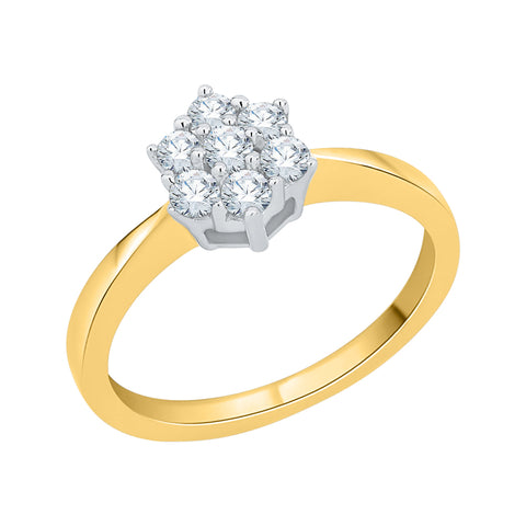 KATARINA 1/3 cttw Prong Set Diamond Floral Ring