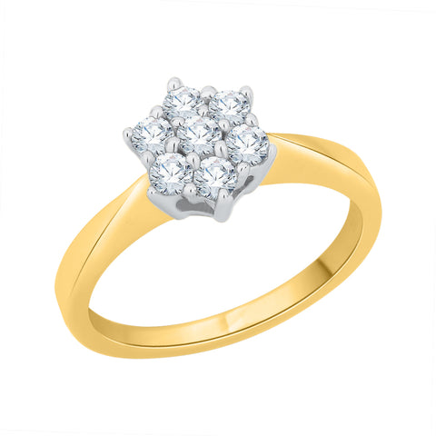 KATARINA 1/2 cttw Prong Set Diamond Floral Ring