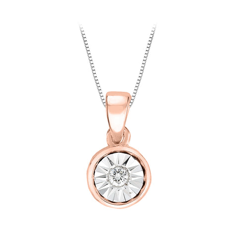 KATARINA 1/20 cttw Bezel Set Diamond Fashion Pendant Necklace