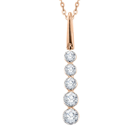 KATARINA Graduated Diamond Journey Pendant Necklace (1 1/4 cttw)