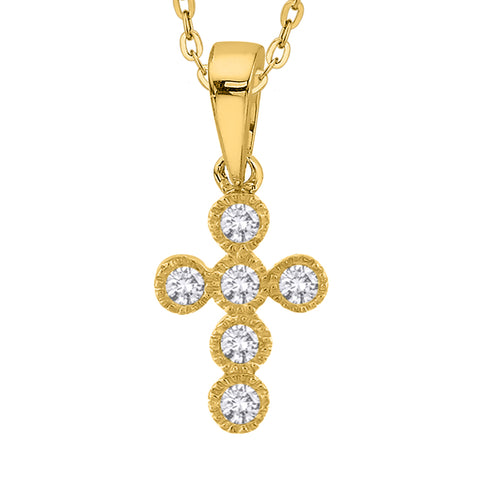 KATARINA Diamond Cross Pendant Necklace (1/10 cttw)