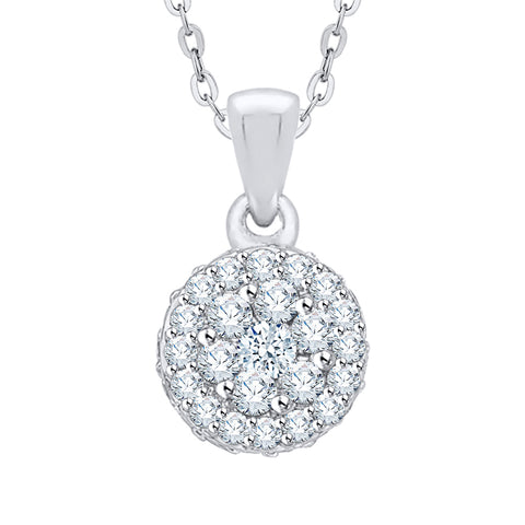 KATARINA Diamond Cluster Pendant Necklace (1/3 cttw)