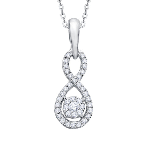 KATARINA Diamond Infinity Pendant Necklace (1/3 cttw)
