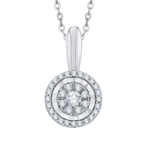 KATARINA Diamond Halo Pendant Necklace (1/5 cttw)